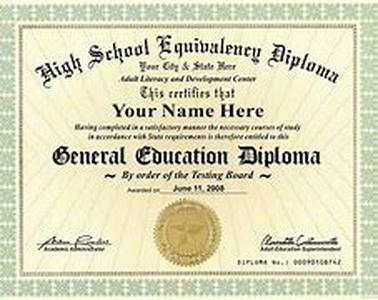 A GED or General Education Diploma