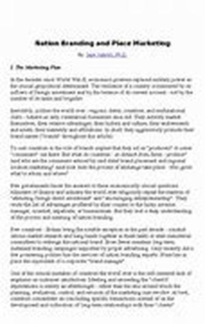 Nation Branding and Place Marketing - I