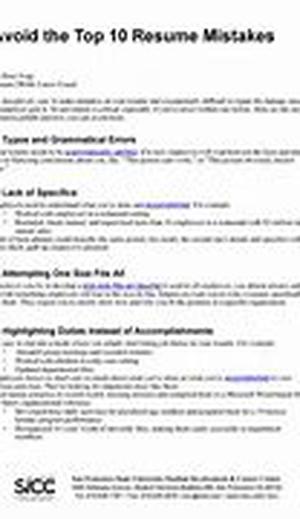 Avoid These Resume Mistakes