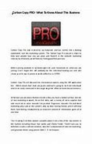 Carbon Copy Pro Scam