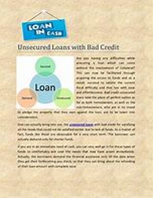 Bad Credit Score Go For Bad Credit Secured Loan
