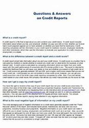 Credit Reports And What To Do With Them