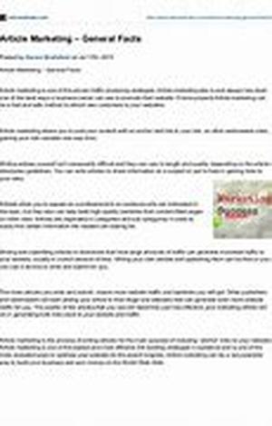 Article Marketing And Website Traffic