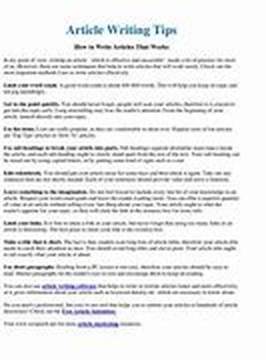 Article Writing And Article Marketing Basics