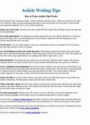 How To Write Articles For Pay