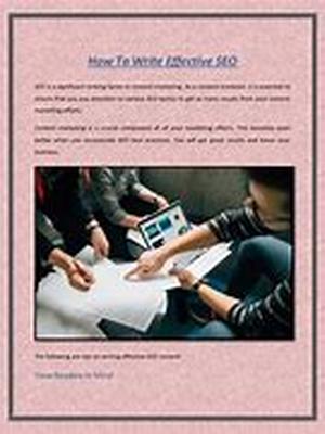 Seo - Writing The Seo Tip Sheet