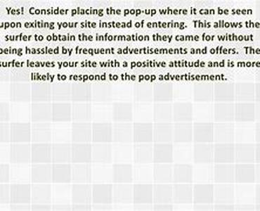 Pop-up Ads: To Be Or Not To Be